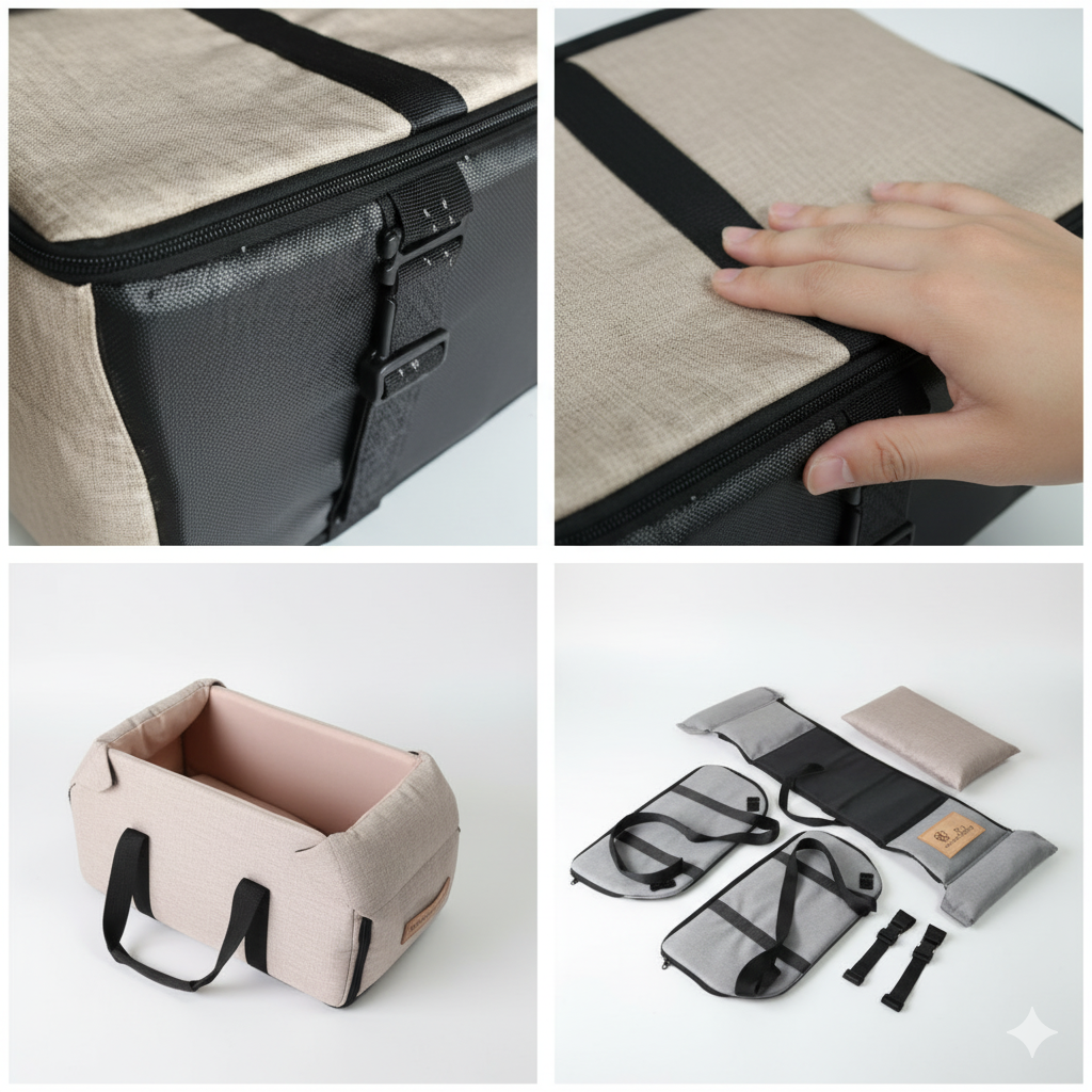 Przenośny fotelik samochodowy dla psa i kota – | Idealny na podróże 2025